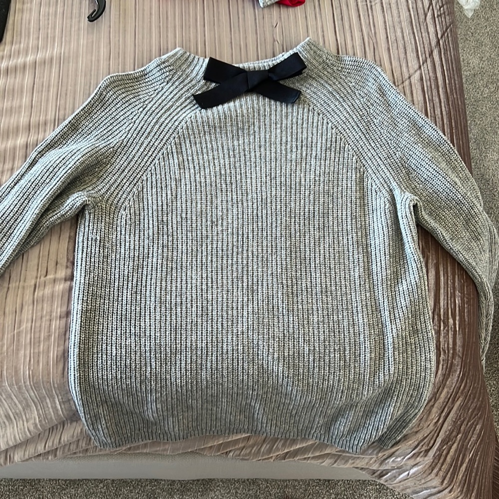 Soft, semi-fitting, gray sweater